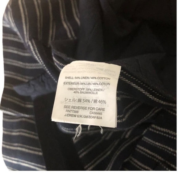 J. Crew Point Sur Pleated Front Pinstripe Dress Pants Black Women's Size 14 - Picture 7 of 7